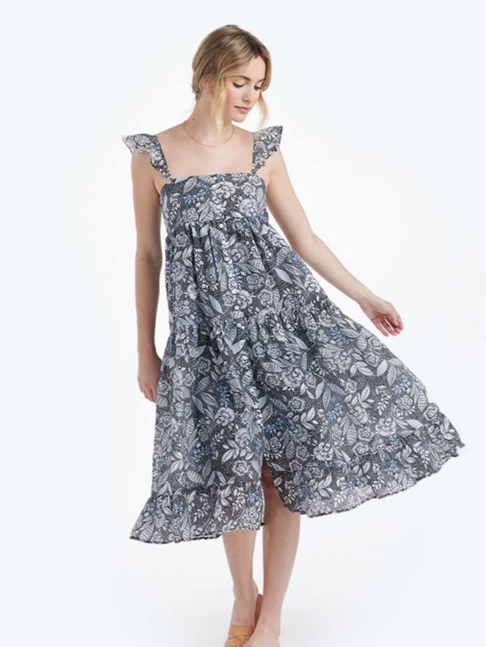 summersalt Tiered Ruffle Midi Dress Size M NWT